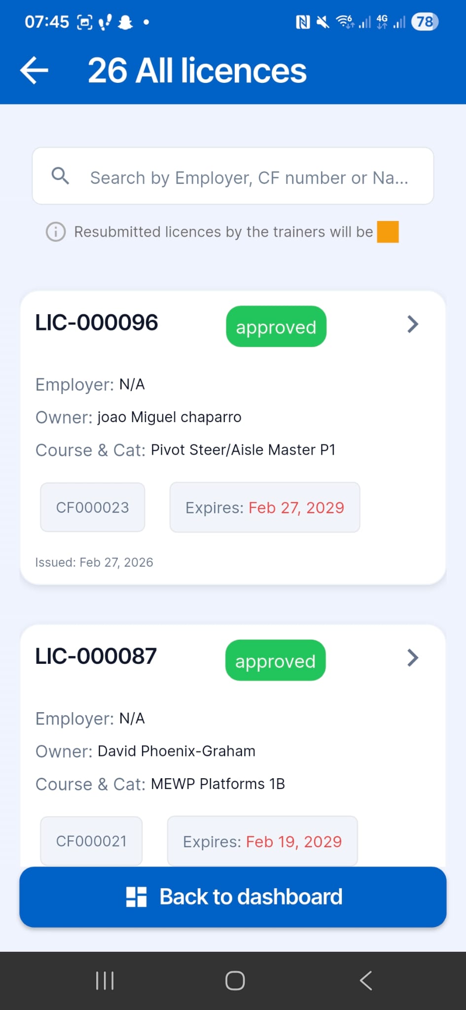 CertPal Form View